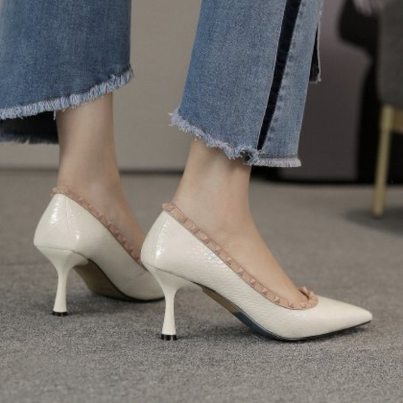 Baotou stiletto rivet high heel women's shoes - Picture 2 of 5